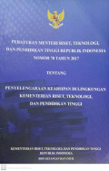 PERMENRISTEK DIKTI NOMOR 78 TAHUN 2017 TENTANG PENYELENGGARAAN KEARSIPAN DI LINGKUNGAN KEMENRISTEK DIKTI