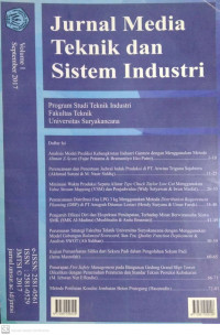 JURNAL MEDIA TEKNIK DAN SISTEM INDUSTRI: VOL.1  SEPTEMBER 2017