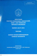 KEPUTUSAN KEMENRISTEK RI NOMOR 160/P/2021 TENTANG DAERAH KHUSUS BERDASARKAN KONDISI GEOGRAFIS