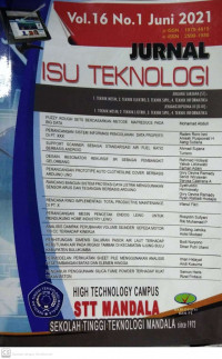 JURNAL ISU TEKNOLOGI: VOLUME 16 NOMOR 1 JUNI 2021