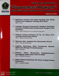 SUPREMASI HUKUM; VOLUME 12 NOMOR 2