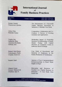 INTERNATIONAL JOURNAL OF FAMILY BUSINESS PRACTICES: VOLUME 1