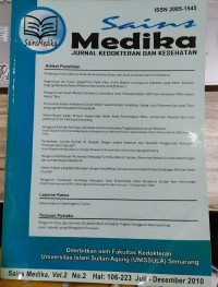 SAINS MEDIKA: JURNAL KEDOKTERAN DAN KESEHATAN VOLUME 2 NOMOR 2