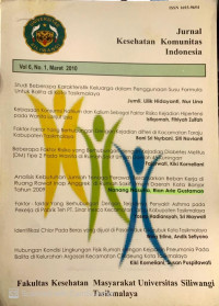 JURNAL KESEHATAN KOMUNITAS INDONESIA: VOLUME 6 NOMOR 1