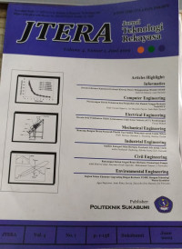 JTERA JURNAL TEKNOLOGI REKAYASA: VOLUME 4 NOMOR 1