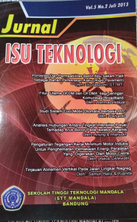 JURNAL ISU TEKNOLOGI: VOLUME 5 NOMOR 2