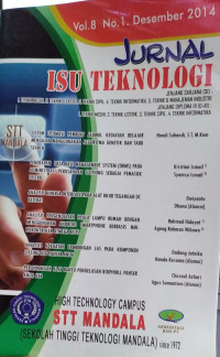 JURNAL ISU TEKNOLOGI: VOLUME 8 NOMOR 1