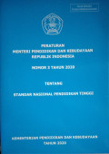 Peraturan Menteri Pendidikan dan Kebudayaan Republik Indonesia Nomor 3 Tahun 2020 tentang Standar Nasional Pendidikan Tinggi