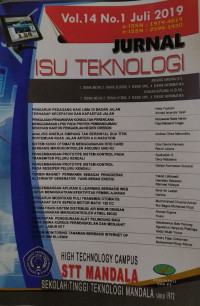 JURNAL ISU TEKNOLOGI: VOLUME 14 NOMOR 2