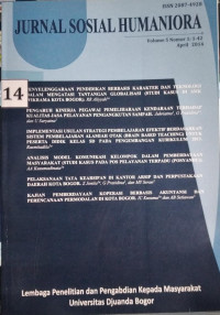 JURNAL SOSIAL HUMANIORA VOLUME 5 NOMOR 1