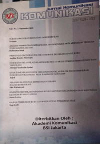 JURNAL KOMUNIKASI VOLUME 1 NOMOR 2