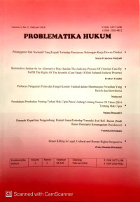 PROBLEMATIKA HUKUM: VOLUME 1 NOMOR 2