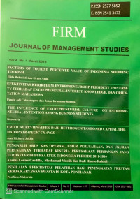 FIRM JOURNAL OF MANAGEMENT STUDIES: VOLUME 4 NOMOR 1